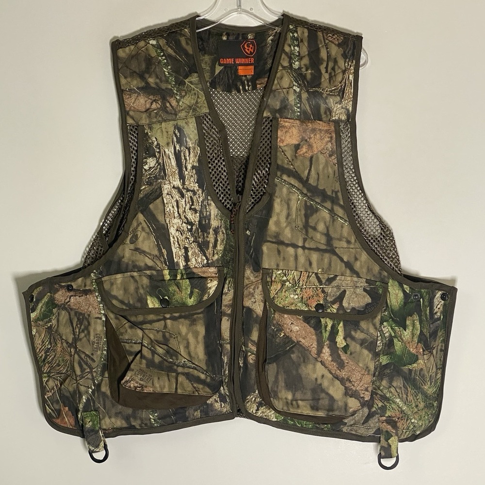 Game Winner Vest Mens Large Camouflage Bird Hunting Game Pocket Pouch Mesh